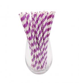 Splendid Eco-Friendly Biodegradable Multicolored Striped Paper Straws for Restaurant Party 